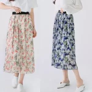 여성 예쁜 꽃무늬 허리밴딩 속치마 아무 내 여자하의