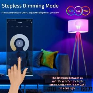 Tuya 스마트 LED 전구 E27 앱 제어 조도 조명 블루투스 RGB 램프 220V 침실 장식 파티 라이프