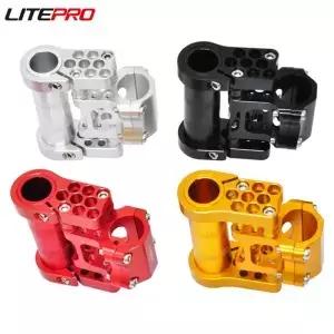 Litepro 접이식 자전거 변형 알루미늄 합금 조절식 이중 스템 25.4mm 다공성