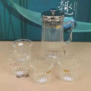 다기세트 표일배 4인 골 유리 다관 1000ml