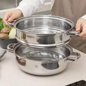 스텐찜기 2단 28cm 찜냄비 찜솥 냄비 스텐찜솥 찜통 양수 전골