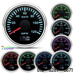 30/60/80/120/200 Km/h GPS 속도계 안테나 52MM 자동차 트럭 게이지 미터 7 색 백라이트 9 32V