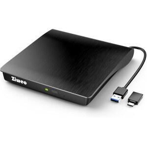 ZIWEO 외장 CD DVD 드라이브, 휴대용 리라이터 호환 타입 맥북 데스크탑 드라이브 USB 리눅스 노트북 C + /-RW ROM 맥 버너 플레이어 윈도우 PC OS와 3.0