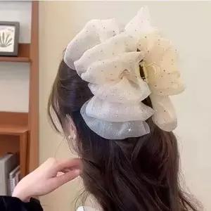 여성 헤어 액세서리 큐빅 반짝이 포인트 왕 집게핀
