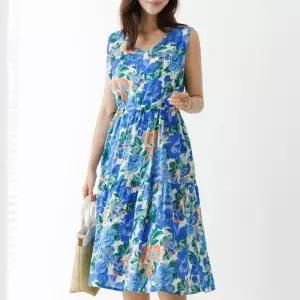 [데드라](88size)티키큰꽃나시원피스 OPE3084