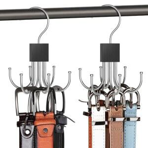 벨트 행거 옷장용 2PCS 정리함 360 회전 가능 최대 48 보관 공간 절약 옷장 벨트 브라 탱크탑 넥타이 스카프 지갑 보관함