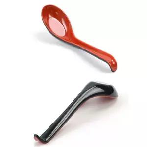 멜라민 라면 우동 국물 스푼 수저 16.2cm 3호 적색