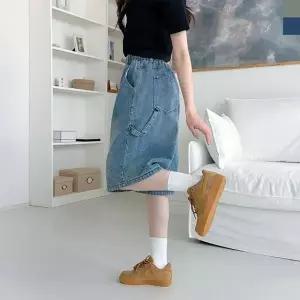 데일리 여성 카펜터 버뮤다 와이드 데님 반바지 5부반바지 3부반바지