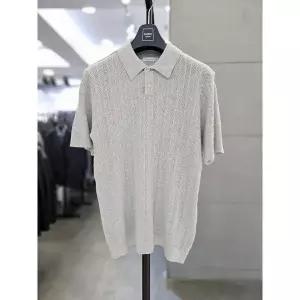 [바쏘옴므] 세이브존03 바쏘옴므 25 라이트그레이 크로셰 매쉬 PK카라 반팔니트 WS (S32958589)