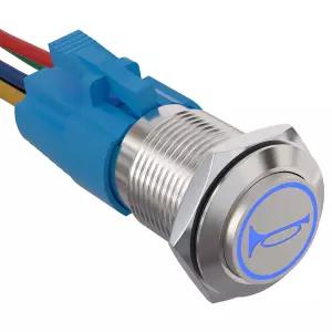 APIELE 19mm 12V 순간 스피커 경적 푸시 버튼 토글 스위치 3/4 장착 구멍 1NO 1NC SPDT 자동차 모터용