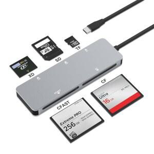 CFAST 2.0 카드 리더기, USB C 동시 샌 리더기 메모리 카드용 3.0 렉사, 소니 /어댑터, 5GBPS /CF 읽기 /XD /SD 디스크, /TF 트랜센드, 5 IN 1