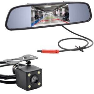 VANXSE 4.3인치 TFT LCD 자동차 미러 쉬운 MONITO 카메라, 후방 트럭, 리버스 설치, 주차 RV, 자동차, 시스템 VS-M4301 SUV, 뷰 버스 픽업, LED 백업 차량 비디오