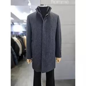 [바쏘옴므] 세이브존03 바쏘옴므 남자 차콜 울 혼방 밍크래빗FUR 하프 코트 WSAGZ (S42080153)