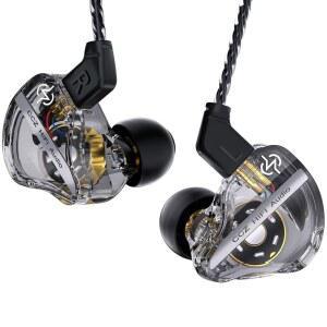 CCZ DC01 프로 인이어 모니터 헤드폰, 이어버드 가수 특허 1DD 이어 유선 블랙) IEMS, 팟캐스터용(마이크 게임용 전문 슈퍼 핀, 이어폰, 팁, 게이밍 베이스 포함, 뮤지션 없는