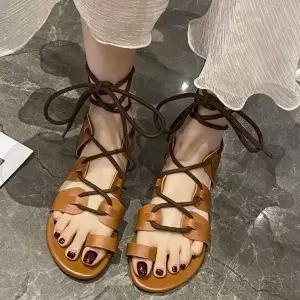 미우 여자 끈샌들 스타일 발편한 여행 신발 구두