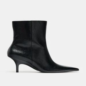 ZARA 크랙 이펙트 힐 앵클부츠 - 블랙 3169/610/800
