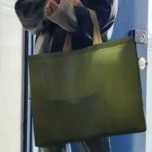 포장재활용쇼핑백 매장용 카키대형 리유저블쇼핑백