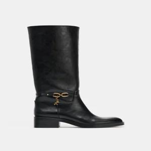ZARA 참 디테일 승마 부츠 - 블랙 2833/710/800