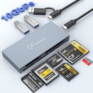 8 IN 1 CFEXPRESS 타입 B 메모리 10GBPS /SD /CF /안드로이드용 리더기, 윈도우 /맥 GEN 리더기 /리눅스 /XD 있는 2가 CF USB 리더기용 어댑터 멀티 익스프레스 * 3.2 /TF /MS 카드