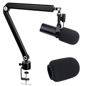 SUNMON SHURE SM7DB 붐 암, 팝 조절 소음 포함 감소 마이크와 높이 - 윈드스크린, 금속 호환되는 스탠드 가능한 마이크용 마이크 필터 가중