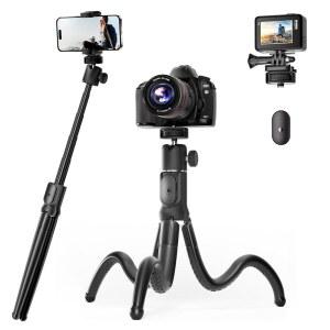 UBEESIZE 확장 가능한 휴대폰 삼각대, 리모컨이 유연한 소니 있는 1 카메라용 3 셀카봉, GOPRO 휴대폰, 라이브 스트리밍용 마운트가 녹음, 볼깅, 스탠드, 캐논 IN