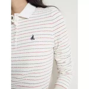 BEANPOLE LADIES 케이블 저지 긴소매 폴로 티셔츠 - 아이보리