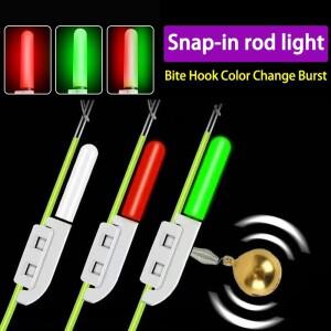 5개 전자 낚시 라이트 스틱 로드 벨 어트랙터 발광 플로트 LED CR425배터리 없음 USB 피쉬 알람