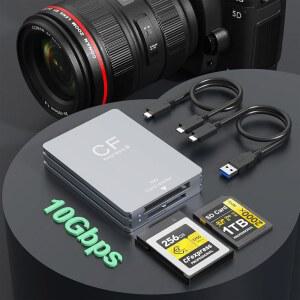 듀얼 슬롯 CFEXPRESS 타입 B 및 익스프레스 GEN 윈도우 TO /USBA 포함 10GBPS 속도, CF 울트라 3.1 전송 /리눅스용 리더기, 카드 C USB 2 케이블 /SD /맥 SD 어댑터, USBC