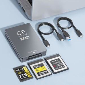 CFEXPRESS 타입 B /XQD /SD 카드 슬롯 OS G /C 10GBPS /M 듀얼 /윈도우 /맥 /리눅스용 3.2 TO 포함 /CF 2 케이블, 안드로이드 익스프레스, 리더기, 시리즈 소니 USBC USBC-A /렉사 GEN USB