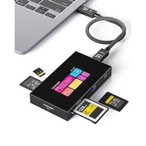 DOCKCASE 스마트 8-IN-1 CFEXPRESS 타입 B 제작자, /타입 /MICROSD 3.2 영화 4K 작가 PD | SD 위한 2 UHS-II A 리더기, 스크린 포함 USB-A 제작자를 (10GBPS), 슬롯, 사진 HDMI, 카드 터치 100W USB-C GEN