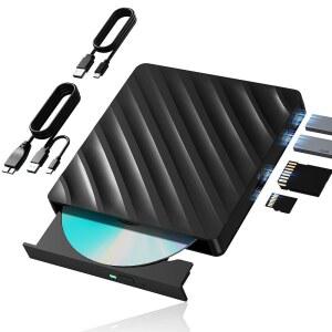 5 IN 1 외장 블루레이 드라이브, 데이터 CD TYPE-C DVD /TF 플레이어, SD 휴대용 3.0 케이블, 호환 포트가 데스크톱과 윈도우 버너 노트북 3D USB 연장 있는