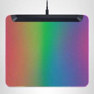 파이어플라이 V2 프로 풀 조명 RGB 게이밍 마우스 매트: 백라이트 디자인 - 15존 크로마 USB 2.0 포트 분리 가능한 타입 C 케이블 마이크로 텍스처 표면 미끄럼방지 베이스