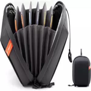 PGYTECH 하드 렌즈 필터 파우치 최대 100mm 사진 7포켓 카메라 가방 휴대용 케이스 원형 보관 지갑 방수 및