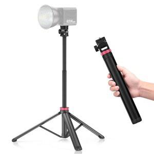VIJIM MT-79 확장 가능한 사진 조명 스탠드 81인치 휴대용 조절식 삼각대 1/4인치 나사 360 볼 헤드 카메라 폰 연속 출력 웹캠 포켓3용