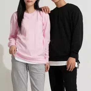 레이어드 맨투맨 남여공용 봄 가을 겨울 빅사이즈 티셔츠