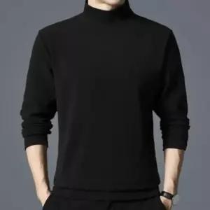 목티 기모 소프트 무지 안감 하프넥 남성 기본 폴라티 데일리