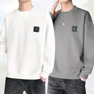 남자 긴팔티 이너슬림핏 와플패턴 롱 슬라브