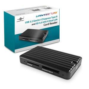 VANTEC CFEXPRESS 타입 B 및 SD 듀얼 GEN2X1 (UGT-CR702) USB 카드 기능이 동시에 있는 읽기 간에 UHS-II용 3.2 (10GBPS) 리더기, 4.0 LUN /쓰기