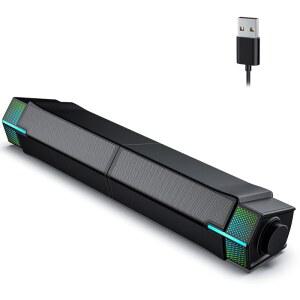 JEECOO M20 블루투스 컴퓨터 스피커 PC 조명 /분리하여 포함 탁월한 사운드 그라데이션 - 데스크탑 설정 전원, USB 모니터용, 사운드, RGB 게이밍 스테레오 바 맞춤 책상 결합 유선