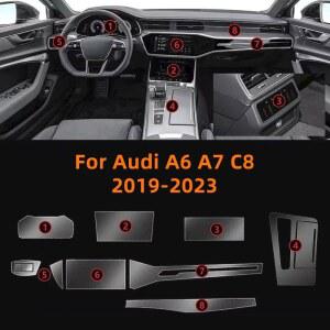 차량용컵홀더 Audi A6 A7 C8 2019 차량 내부 센터 콘솔 투명 TPU 보호 필름 스크래치 수리 자동차 액세서리