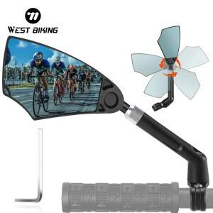 접이식거울 서쪽 자전거 눈부심 방지 백미러 텔레스코픽 360 광각 MTB 전자 전기 스쿠터 HD