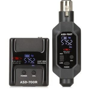 GALAXY AUDIO ASD-700 디지털 UHF 무선 플러그인 모니터링 B6, 수신기, 시스템 571-585MHZ B6 - 이어버드 팩, 인이어 15채널, 바디팩 싱글 송신기, 세트