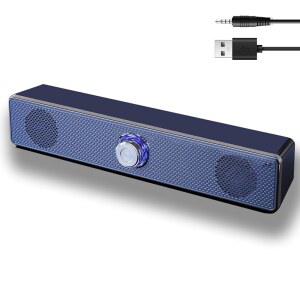 컴퓨터 스피커 유선 USB 전원 사운드 앤 바 3.5MM 플레이 데스크톱용 데스크탑 잭 스테레오 PC 플러그