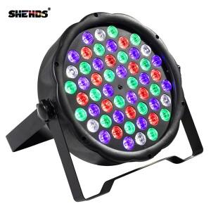 SHEHDS 54x3W RGBW LED 평면 다채로운 파 빛 DMX512 제어 DJ 라이브 디스코 가족 바 무대 효과