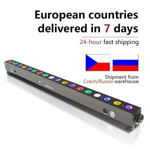 LED 18x12w RGBW 4 in 1 라이트 스트립 사일런트 컬러 DMX512 픽셀 제어 전문 DJ 디스코 벽 조명 무대