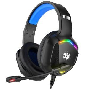 PC, XBOX ONE 시리즈 X /S, 게이밍 스테레오 유선 포함, PS5, 스위치용 마이크가 RGB PS4, 있는 노이즈 헤드셋, 헤드폰, 노트북, 닌텐도용(블루) 마이크, 캔슬링 맥, 오버이어 컴퓨터,