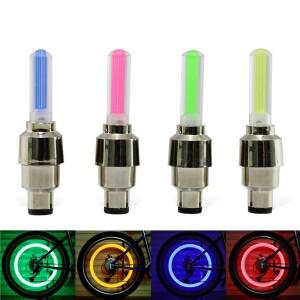 2PCS 자전거 조명 모션 센서 LED 도로 MTB 산악 타이어 밸브 액세서리에 대 한 배터리