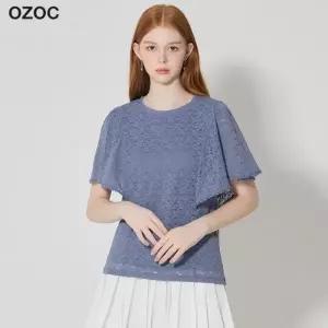 [오조크(OZOC)] 레이스 셔링 루즈 블라우스 (택가격: 99000원)
