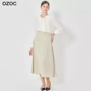 [오조크(OZOC)] 플라워 뒷밴딩 A라인 스커트 (택가격: 112000원)