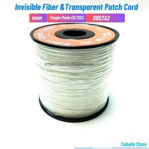 1000M 보이지 않는 섬유 광학 드롭 케이블 SM 단순 투명 패치 코드 1310Nm/1550Nm FTTH 실내 G657A2 1코어